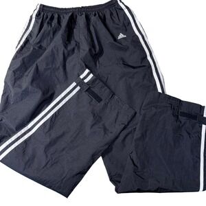 Vintage Adidas Track Straight Pants Black White Stripes Athletic Youth Size XL